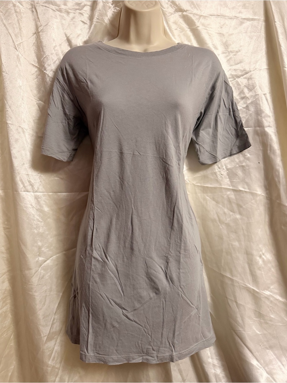 Light Gray Crewneck Short Sleeve Dress Tee